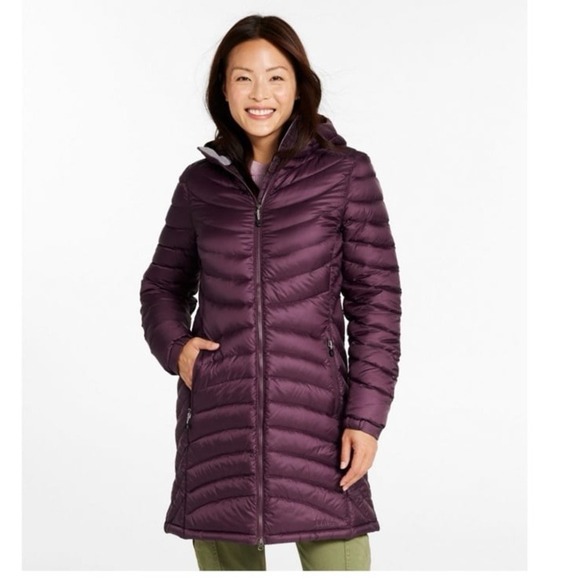 New Women's L.L.Bean Ultralight 850 Down Hooded Coat, Three-Quarter Length XS - Picture 1 of 12